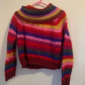 F21 Rainbow Crop Turtleneck